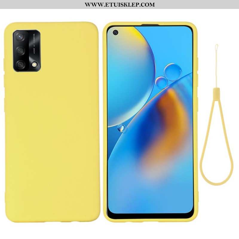 Etui do Oppo A74 4G Płynny Silikon Ze Smyczą